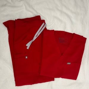 FIGS Red Scrub Set